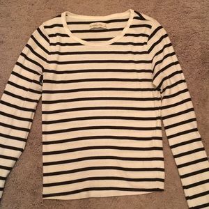 Abercrombie stripped long sleeve crop